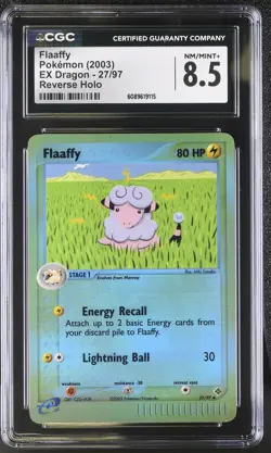 CGC 8.5 Flaaffy 2003 EX Dragon 27/97 Reverse Holo Pokemon Card - Image 1