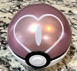 Pokemon Love Ball Tin Pink & White, w/ 50 Assorted Trading Cards - Image 1