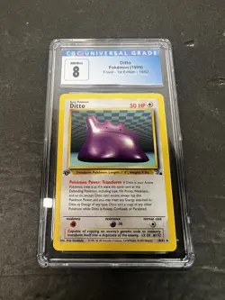 1999 Pokemon Fossil 1st Edition DITTO 18/62 Non-Holo Rare CGC 8 Slab Card - Image 1