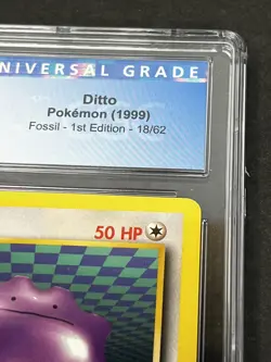 1999 Pokemon Fossil 1st Edition DITTO 18/62 Non-Holo Rare CGC 8 Slab Card - Image 3