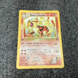Blaine's Arcanine - 1/132 - Pokemon Gym Challenge 1st Edition Holo Rare Card HP - Image 1