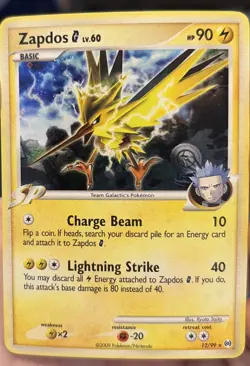 Pokemon TCG Zapdos G Holo Rare Card 12/99 Platinum: Arceus - Image 1