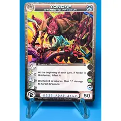 Chaotic YONDAF SYMBIOTIC INFECTOR 55/40/60/20/50 Stats Super Rare Holo Card MpLp - Image 1