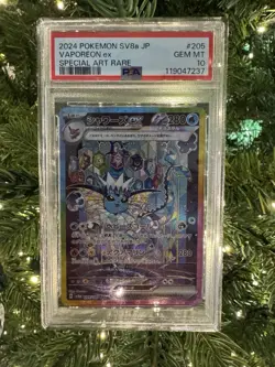 Pokemon Vaporeon EX TCG Card 205/187 SAR Terastal Festival SV8a PSA 10 - Image 1