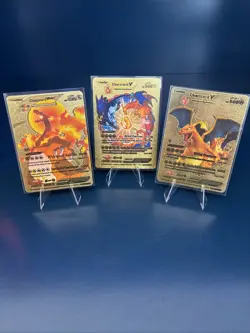 Pokemon 3 card Lot ALL CHARIZARD V Evolution Gold!! (ash1) - Image 1