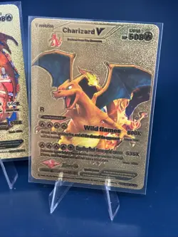 Pokemon 3 card Lot ALL CHARIZARD V Evolution Gold!! (ash1) - Image 2