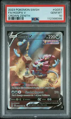 Pokemon Card Hoopa V GG53/GG70 Crown Zenith Ultra Rare Card PSA 10 GEM MINT 2023 - Image 1