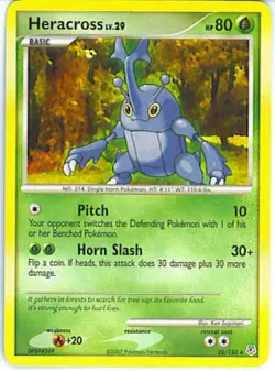 (pok-DP-028) Heracross (R) Pokemon Diamond & Pearl Base Set Card # 28 - Image 1