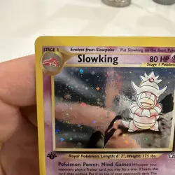 1st Edition Slowking Pokemon Card TCG Neo Genesis Holo 14/111 Swirl - Image 2