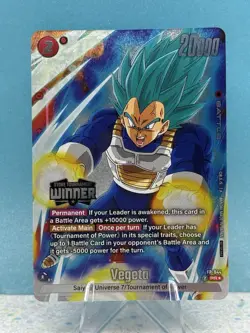 Dragon Ball SCG Tournament Winner Card Vegeta FP-044 Alt Art Participation Rare - Image 1