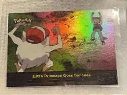 1998 Pokemon Holo Foil card Gotta Catch Em All-EP24-Primeape goes bananas - Image 1