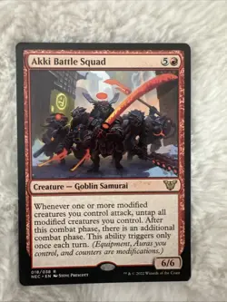 MTG Card Akki Battle Squad Commander: Kamigawa: Neon Dynasty Regular 018/038 - Image 1