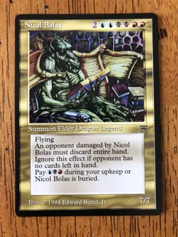 MTG- Nicol Bolas - Legends -Dragon Legend -WATCH ITEM VIDEO - Made 4 ChuckLethal - Image 1