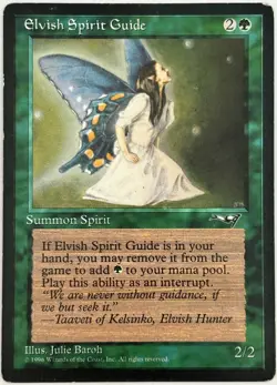 Elvish Spirit Guide MTG 2/2 Alliances Magic the Gathering 1996 HP - Image 1