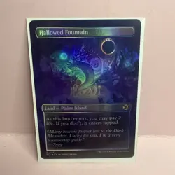 RARE! Hallowed Fountain (FOIL) Borderless (DOUBLE SIDED) Lorwyn Eclipsed N/M MTG - Image 1
