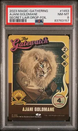 2023 MTG SECRET LAIR DROP FOIL #1453 AJANI GOLDMANE PSA 8 - Image 1