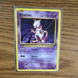 Mewtwo 51/108 Base Set Rare Basic 130 HP Pokemon TCG Holo Pokemon Card - Image 1
