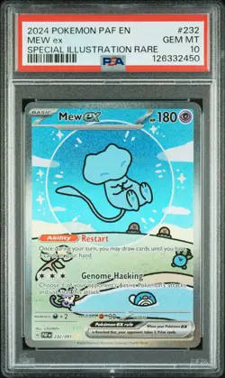 2024 POKEMON PAF EN-PALDEAN FATES SPECIAL ILLUSTRATION RARE #232 MEW EX PSA 10 - Image 1