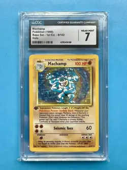 Pokemon 1999 Machamp 8/102 Holo 1st Edition - CGC 7 Graded - Image 1