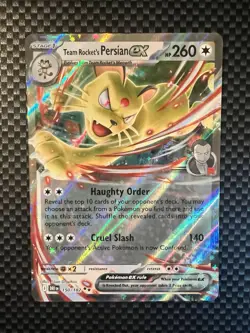 Pokemon 2025 Destined Rivals Team Rocket’s Persian EX #150/182 Double Rare NM - Image 1