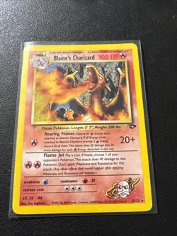 Blaine’s Charizard Pokemon Gym Challenge TCG 2/132 LP Raw Ungraded - Image 2