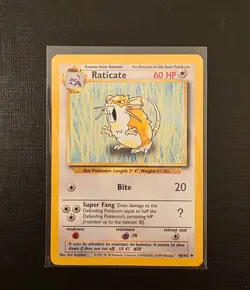 Pokemon Base Set Raticate 40/102 Vintage WOTC Rare - Image 1