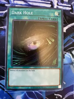 Yugioh Dark Hole LOB-EN052 Super Rare NM - Image 1