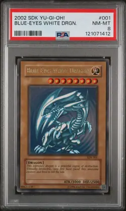 2002 YU-GI-OH! STARTER DECK: KAIBA #001 BLUE-EYES WHITE DRAGON PSA 8 - Image 1