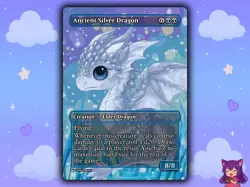 Ancient Silver Dragon Chibi Anime Style Single Card Proxy Card Custom For EDH - Image 1
