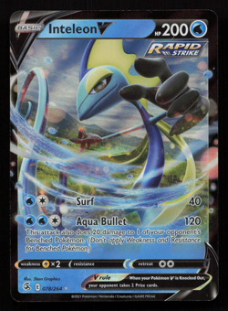 2021 Pokemon TCG Fusion Strike - INTELEON V - Holo card no. 78/264 - Image 1