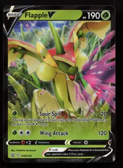 2021 Pokemon TCG Battle Styles - FLAPPLE V - Holo card no. 18/163 - Image 1