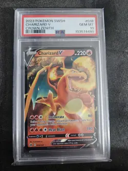 Pokemon TCG Crown Zenith 2023 Charizard V Holo Card PSA 10 Mint #018/159 - Image 1