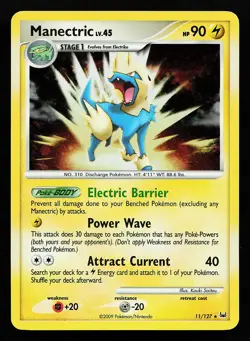 Manectric 11/127 Holo Rare Platinum Pokemon Card - Image 1