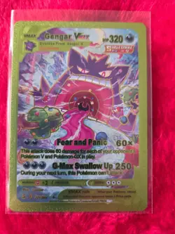 Pokemon Gengar VMAX GREEN Foil Fan Art Collector Card - 320 HP - 271/264 - Image 1