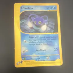 Pokemon Chinchou Regular Card 070/147 Aquapolis 50 HP Common Basic - Image 1