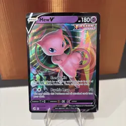 Pokemon TCG Mew V 113/264 Sword & Shield Fusion Strike Ultra Rare Holo Card NM - Image 1