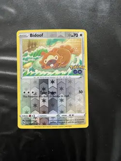 Pokemon Go Bidoof Unpeeled Ditto Reverse Holo Card 059/078 Pokemon TCG - Image 1