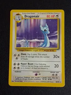Pokemon Dragonair 18/102 Base Set Rare 80HP Slam Hyper Beam Regular 1999 Card - Image 1