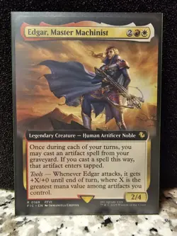 Final Fantasy MTG - Edgar, Master Machinist Extended Art Non-Foil (Near Mint) - Image 2