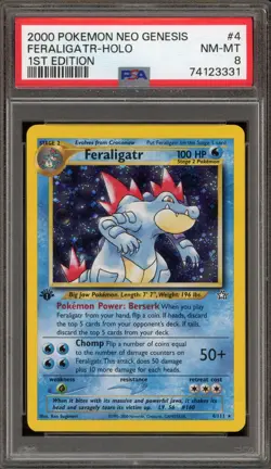 Pokemon Feraligatr Neo Genesis 1st Edition Holo Rare #4 PSA 8 - Image 1