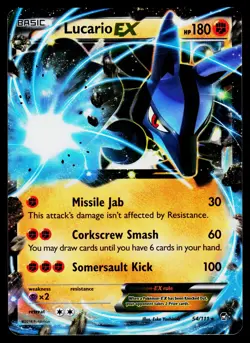 Lucario EX #54/111 Pokemon XY - Furious Fists LP - Image 1