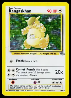 Kangaskhan (5) #05/64 Pokemon Jungle VINTAGE Holo HP/MP - Image 1