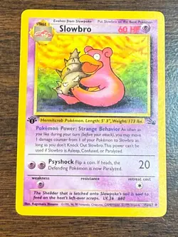 SLOWBRO 43/62 1ST EDITION FOSSIL (FO) 1999 POKEMON LP - Image 1