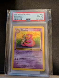 Pokemon TCG Slowbro Fossil 1st Edition 43/62 PSA 10 GEM MNT - Image 1