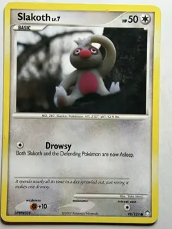 Slakoth Mysterious Treasures 99/123 Yuka Morii MP-LP Pokemon Card - Image 1