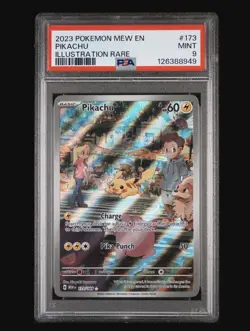2023 POKEMON MEW EN-151 ILLUSTRATION RARE #173 PIKACHU PSA 9 - Image 1