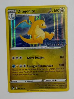 Pokemon TCG Dragonite 131/195 Promo Silver Tempest Stamped Spanish - Image 1