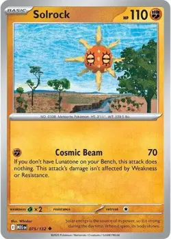 Solrock 075/132 - ME01: Mega Evolution - Uncommon - Pokemon TCG - NM - Image 1