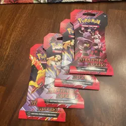 Pokemon Scarlet & Violet Destined Rivals Sleeved Booster Four Packs lot - Image 1