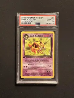 Pokemon Dark Kadabra Team Rocket 1st Edition #39 PSA 10 Gem Mint - Image 1